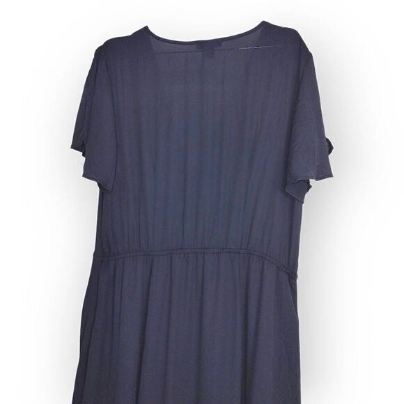 Love X Design Womens Maxi Sz 2X Navy VNeck Flutter Sleeve Chiffon Plus Formal - Picture 9 of 13